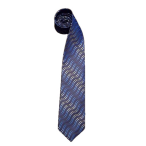George Men's Tie Blue and White Swirl Diagonal Stripes